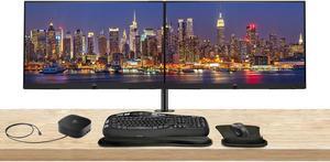 HP P27h G5 27 inch 1920 x 1080 Full HD Monitor, 2-Pack Bundle with HDMI, VGA, and Display Port, Speakers, Stand, MK670 Wireless Keyboard and Mouse, Wrist Pad, and USB-C Dock