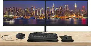 HP EliteDisplay E27u G5 27 inch 2K QHD IPS Monitor, 2-Pack Bundle with HDMI, USB-C, Ethernet, Display Port, Stand, MK670 Wireless Keyboard and Mouse, Wrist Pad, and USB-C Dock
