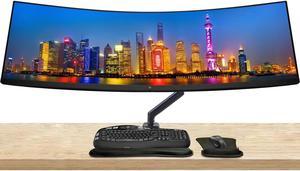 HP EliteDisplay E45c G5 45 inch 5120 x 1440 DQHD Curved Monitor, with Full Dock, Ethernet, HDMI, DisplayPort, USB-C, Speaker, MK550 Wireless Keyboard and Mouse, Wrist Pad, and Stand