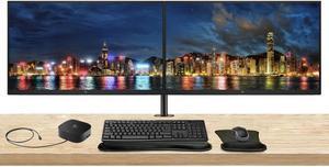 HP EliteDisplay E32k G5 32 inch 4K UHD IPS Monitor, 2-Pack Bundle with HDMI, USB-C, Ethernet, Display Port, Speakers, Stand, Wireless Keyboard and Mouse, Gel Wrist Pad, and USB-C Dock