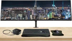 HP EliteDisplay E27u G5 27 inch 2K QHD IPS Monitor, 2-Pack Bundled with HDMI, USB-C, Ethernet, Display Port, Stand, MK540 Wireless Keyboard and Mouse, Wrist Pad, and USB-C Dock