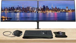 HP P24v G5 24 inch 1920 x 1080 Full HD Edge LED LCD Monitor, 2-Pack Bundle with HDMI, VG, Stand, MK540 Wireless Keyboard,Mouse, Gel MousePad, USB-C Dock