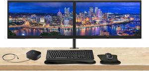 HP P24v G5 24 inch 1920 x 1080 Full HD Edge LED Monitor, 2-Pack Bundle with HDMI, VG, Stand, MK270 Wireless Keyboard and Mouse, Gel Wrist Pad, and USB-C Dock
