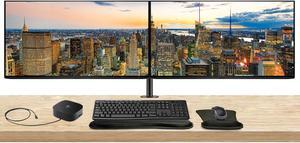 HP Z Display Z32k G3 32 inch 4K Ultra HD 3840 x 2160 LED-Backlit LCD IPS Monitor, 2-Pack Bundle with HDMI, USB Hub, DisplayPort, Stand, MK270 Wireless Keyboard and Mouse, Gel Wrist Pad, and USB-C Dock