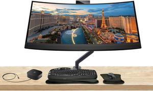 HP Z Display Z34c G3 34 inch Curved 2K WQHD 3440 x 1440 LED-Backlit LCD IPS Monitor, with HDMI, USB Hub, DisplayPort, Ethernet, Camera, Built-in Speaker, Stand, MK550 Wireless Keyboard and Mouse