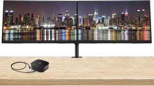 HP P27h G5 27 inch 1920 x 1080 FHD Edge LED LCD Monitor, 2-Pack Bundle with HDMI, VGA, and Display Port, Built-in Speakers, Desk Mount Dual Monitor Stand and HP USB-C Multiport G5 Dock
