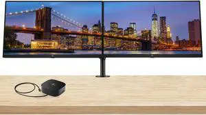 HP EliteDisplay E27u G5 27 inch 2K Quad HD LCD IPS Monitor, 2-Pack Bundle with HDMI, USB-C, Ethernet, and Display Port, Desk Mount Dual Monitor Stand and HP USB-C Multiport G5 Dock