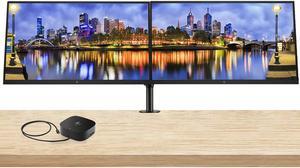 HP EliteDisplay E32k G5 32 inch 4K Ultra HD LCD IPS Monitor, 2-Pack Bundle with HDMI, USB-C, Ethernet and DisplayPort, Built-in Speakers, Desk Mount Dual Monitor Stand and HP USB-C Multiport G5 Dock