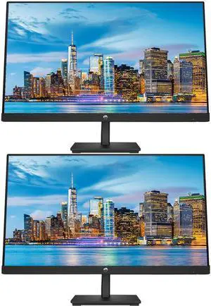HP V24i G5 24 inch 1920 x 1080 LED Backlit Full HD LCD Monitor, 2-Pack Bundle with HDMI, VGA, and Display Port