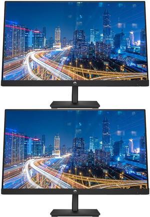 HP P24h G5 24 inch 1920 x 1080 Full HD Edge LED LCD Monitor, 2-Pack Bundle with HDMI, VGA, and Display Port with Built-in Speakers