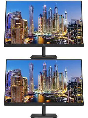 HP P27h G5 27 inch 1920 x 1080 Full HD Edge LED LCD Monitor, 2-Pack Bundle with HDMI, VGA, and Display Port with Built-in Speakers HP P27h G5 27 inch 1920 x 1080 Full HD Edge LED LCD Monitor, 2-Pack Bundle with HDMI, VGA, and Display Port with Built-in Speakers