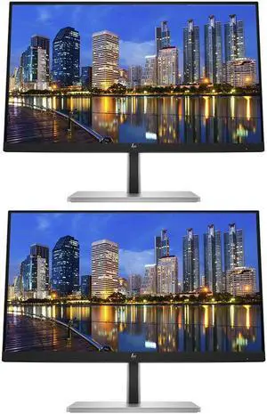 HP EliteDisplay E24 G5 24 inch Full HD LED-Backlit LCD IPS Monitor, 2-Pack Bundle with HDMI, USB Hub, and Display Port