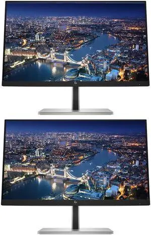 HP EliteDisplay E24u G5 24 inch Full HD LED-Backlit LCD IPS Monitor, 2-Pack Bundle with Full Dock, HDMI, USB-C, USB Hub, Ethernet, and Display Port