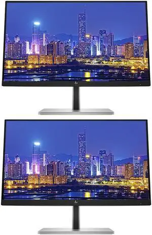 HP EliteDisplay E27u G5 27 inch 2K Quad HD LCD IPS Monitor, 2-Pack Bundle with Full Dock, HDMI, USB-C, Ethernet, and Display Port