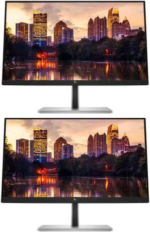 HP EliteDisplay E27k G5 27 inch 4K Ultra HD LCD IPS Monitor, 2-Pack Bundle with Full Dock, HDMI, USB-C, Ethernet, and Display Port, Built-in Speakers
