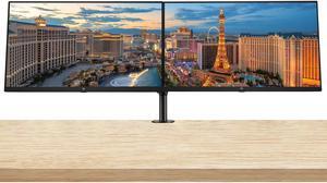 HP P22v G5 22 inch 1920 x 1080 Full HD Edge LED LCD Monitor, 2-Pack Bundle with HDMI, VGA and Desk Mount Monitor Stand