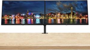 HP P24v G5 24 inch 1920 x 1080 Full HD Edge LED LCD Monitor, 2-Pack Bundle with HDMI, VG and Desk Mount Monitor Stand