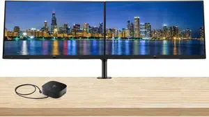 HP P24v G5 24 inch 1920 x 1080 Full HD Edge LED LCD Monitor, 2-Pack Bundle with HDMI, VGA, Desk Mount Monitor Stand and HP USB-C Multiport G5 Dock
