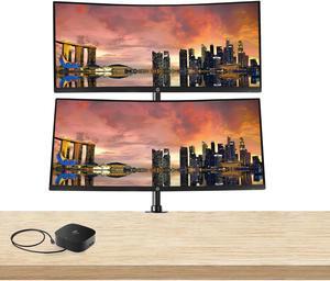 HP P34HC G4 Curved 34 inch 3440 x 1440 2K WQHD LCD Monitor, 2-Pack Bundle with Built-in Speakers, HDMI, USB-C, DisplayPort, Desk Mount Monitor Stand and HP USB-C Multiport G5 Dock