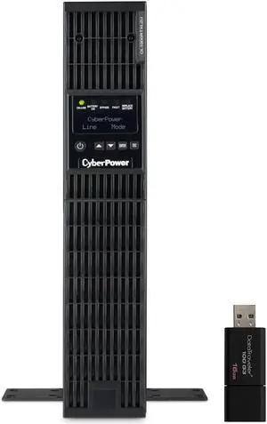 CyberPower OL1000RTXL2U 2U Rack/Tower Smart App Online UPS System 1000VA/900W Power Supply, Intelligent LCD, 8 x NEMA 5-15R Outlets, AVR, Remote Management, Bundle with 16GB USB Storage