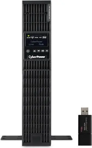 CyberPower OL2200RTXL2U 2U Rack/Tower Smart App Online UPS System 2200VA/1800W Power Supply, Intelligent LCD, 6 × NEMA 5-20R, 1 × L5-20R, AVR, Remote Management, Bundle with 16GB USB Storage