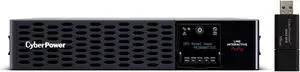 CyberPower PR3000RT2UC 2U Rack/Tower Smart App UPS System 3000VA/3000W Power Supply, Intelligent LCD, 8 x NEMA 5-20R, 1 x NEMA L5-30R Outlets, AVR, Remote Management, Bundle with 16GB USB Storage