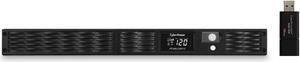 CyberPower PR500LCDRT1U 1U Rack Smart App Sinewave UPS System 500VA/400W Power Supply, Intelligent LCD, 7 x NEMA 5-15R Outlets, AVR, Remote Management, Bundle with 16GB USB Storage