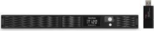 CyberPower PR750LCDRT1U 1U Rack Smart App Sinewave UPS System 750VA/600W Power Supply, Intelligent LCD, 7 x NEMA 5-15R Outlets, AVR, Remote Management, Bundle with 16GB USB Storage
