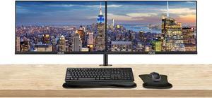 Asus VY249HF 24 inch 1920 x 1080 FHD 100Hz 1ms Backlit LED LCD Everyday Monitor, 2-Pack bundle with HDMI, Desk Mount Dual Monitor Stand, MK270 Wireless Keyboard and Mouse, Gel Mouse and Wrist Pad