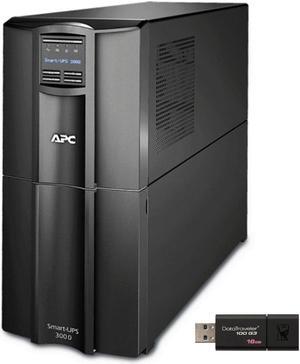 APC Smart-UPS SMT3000C Tower UPS Bundle with SmartConnect, and 16GB DataTraveler USB Drive