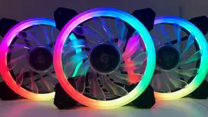 EPOWER DAZZLE 120mm Quiet ARGB DUAL LED RING Fan (3-Pack) with 10 Port Fan Hub and RF Remote EPOWER DAZZLE 120mm Quiet ARGB DUAL LED RING Fan (3-Pack) with 10 Port Fan Hub and RF Remote