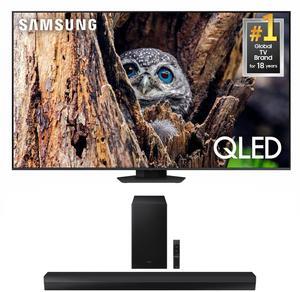 Samsung QN85Q80DDFXZA 85 Inch QLED 4K Smart TV with Dolby Atmos and OTS Lite with a Samsung HW-B750D 5.1Ch Soundbar and Subwoofer with Dolby Digital (2025)