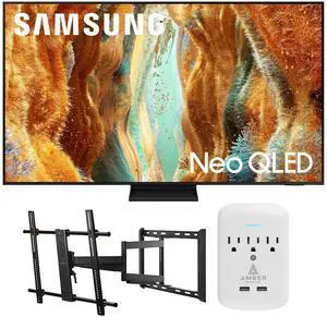 Samsung QN85QN70FAFXZA 85 Inch Neo QLED 4K Smart TV with a Walts Large/Extra Large Full Motion Mount for 43"-90" TVs and Amber Protection 3-OUTLET-SURGE Surge Protector (2025)