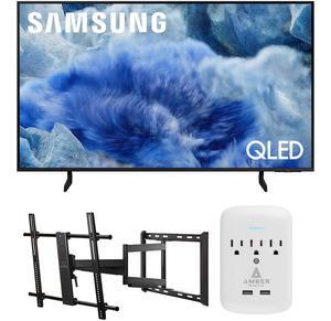 Samsung QN50Q8FAAFXZA 50 Inch Class QLED Q8F 4K Vision AI Smart TV with a Walts Large/Extra Large Full Motion Mount for 43"-90" TVs and Amber Protection 3-OUTLET-SURGE Surge Protector (2025)