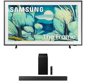 Samsung QN50LS03FAFXZA 50 Inch The Frame QLED 4K Art Mode Vision AI Smart TV with a Samsung HW-B630F B-Series Soundbar 3.1 Ch and Subwoofer with Dolby Audio (2025)