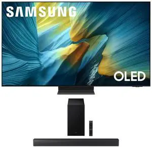 Samsung QN65S95FAFXZA 65 Inch OLED HDR Pro 4K Smart TV with a Samsung HW-B630F B-Series Soundbar 3.1 Ch and Subwoofer with Dolby Audio (2025)