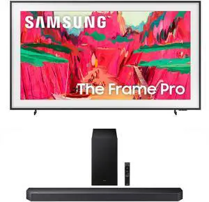 Samsung QN75LS03FWFXZA 75 Inch The Frame Wireless 4K Neo QLED TV with a Samsung HW-Q600F Q Series Soundbar 3.1.2 Ch Sound and Subwoofer (2025)