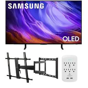 Samsung QN55S85HAEXZA 55" 4K OLED Smart TV with Dolby Atmos with a Walts TV Large/Extra Large Full Motion Mount for 43"-90" Compatible TVs and an Amber Protection 6-OUTLET-SURGE Surge Protector (2026) Samsung QN55S85HAEXZA 55" 4K OLED Smart TV with Dolby Atmos with a Walts TV Large/Extra Large Full Motion Mount for 43"-90" Compatible TVs and an Amber Protection 6-OUTLET-SURGE Surge Protector (2026)