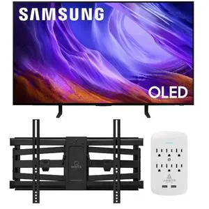 Samsung QN55S85HAEXZA 55" 4K OLED Smart TV with Dolby Atmos with a Walts TV XL-FULL-MOTION-MOUNT for 43 -90" Compatible TVs and an Amber Protection 6-OUTLET-SURGE Surge Protector (2026) Samsung QN55S85HAEXZA 55" 4K OLED Smart TV with Dolby Atmos with a Walts TV XL-FULL-MOTION-MOUNT for 43 -90" Compatible TVs and an Amber Protection 6-OUTLET-SURGE Surge Protector (2026)