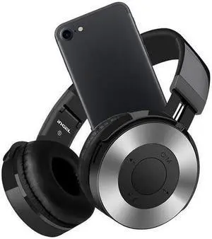 Dprui Foldable Wireless Earphone Hifi Stereo Music Gaming Headset Support Sd Card For Mobile Phone With Mic Bluetooth Headphone (Silver)