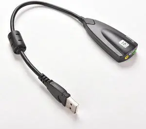 5H V2 7.1 External USB Sound Card 5hv2 Audio Adapter USB To 3D CH Virtual Channel Sound Track for Laptop PC 1pcs black