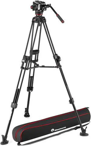 Manfrotto 504X Fluid Video Head with 645 AL Fast Twin Leg Tripod #MVK504XTWINFA