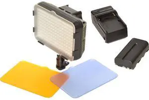 Bescor XT160 160 Bulb Dimmable Bi-Color LED On-Camera Light with BP18W Battery and Charger