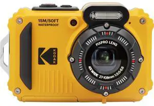 KODAK PIXPRO WPZ2 Rugged Waterproof Shockproof Dustproof WiFi Digital Camera 16MP 4X Optical Zoom 1080P Full HD Video Vlogging Camera 2.7" LCD (Yellow)