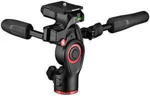 Manfrotto Manfrotto Befree 3-Way Live Camera Tripod Head, Aluminium, 6kg Payload, for Travel Tripods, with Foldable Handles, Fluid Drag System, for Photo and Video, Vlogging Equipment (MH01HY-3WUS)