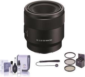 Sony FE 50mm F/2.8 Macro Lens for E-Mount Cameras With Free Accessory Bundle