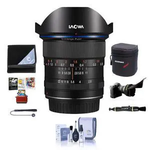 Venus Laowa 12mm f/2.8 Zero-D Ultra-WideAngle Lens for Sony FE Cameras - Bundle With Lens Case, Lens Wrap, Cleaning Kit, Flex Lens Shade, Capleash II, Lens Cleaner, Mac Software Package Venus Laowa 12mm f/2.8 Zero-D Ultra-WideAngle Lens for Sony FE Cameras - Bundle With Lens Case, Lens Wrap, Cleaning Kit, Flex Lens Shade, Capleash II, Lens Cleaner, Mac Software Package