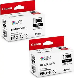 Canon 2 pack PFI-1000 MBK Matte Black LUCIA PRO ink for imagePROGRAF PRO-1000