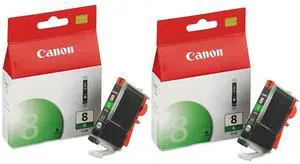 Canon CLI-8 Green Ink Cartridge for PIXMA Pro9000, Pro9000 Mark II Printers, 2-Pack