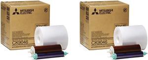 Mitsubishi 2x CK9046 Electric 6in Paper Roll and Inksheet #CK9046 2